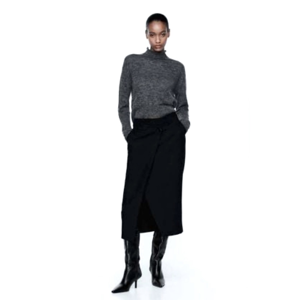 NWOT ZARA KNOTTED MIDI SKIRT